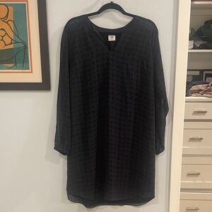 CAbi Black and Navy Long Sleeve Dress
